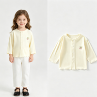 Manteau mignon à manches longues pour bébé fille, broderie cerise, tricot côtelé, vêtements pour petite fille, tissu doux, tenue quotidienne pour enfants