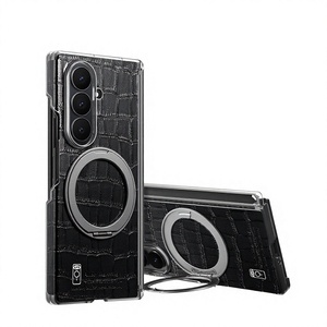 Étui de téléphone pliable en cuir magnétique avec support rotatif pour Samsung Z Fold 7, avec emplacement pour cartes - Product Image 1
