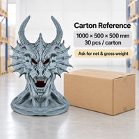 Masque de tête de dragon en EVA 30x28x46cm pour Halloween, accessoire de cosplay, costume de fête, couvre-chef pour spectacle scénique, vente en gros