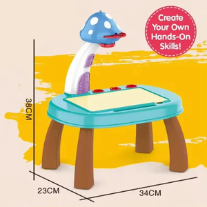 Mesa de Proyección Infantil <span class=keywords><strong>para</strong></span> Pintar, Mesa de Dibujo con Proyección de Dinosaurios y Hongos, Mesa de Almacenamiento con Proyección - Product Image 2