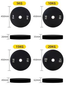 Plaques de poids en caoutchouc SK Commercial de 2,5 kg à 25 kg, plaques de musculation codées par couleur pour la musculation en salle de sport, club de fitness - Product Image 6