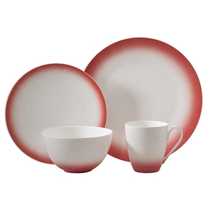 Juego de 4 platos de cocina blancos con diseño en relieve, taza, juego de vajilla de cerámica, <span class=keywords><strong>gres</strong></span>, porcelana, diseño personalizado - Product Image 2