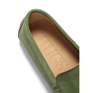 Mocassini con nappe, in camoscio verde safari - Product Image 4