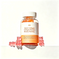 Gummies de beauté OEM ODM à la biotine avec collagène et kératine, 60 unités, complément vitaminique pour le soin quotidien des ongles après le nail art