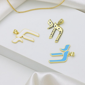 Pendentif Étoile Pentagramme en Gros, Zircon Goutte d'Huile, Thème Animal (Vache et Cheval), Accessoires de Collier, Bijoux - Product Image 3