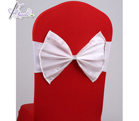 Ceinture en spandex pour housse de chaise, accessoire rose avec des nœuds en poly, décoration pour la mariée