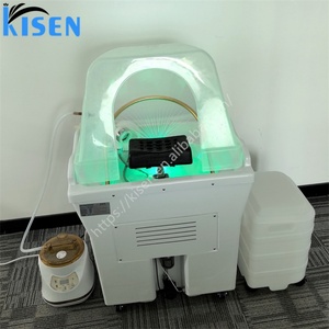 อ่างสระผมอะคริลิคแบบไม่มีท่อ ยี่ห้อ Kisen พร้อมฝาครอบอบไอน้ำสำหรับสปาผม และเครื่องอบไอน้ำ พร้อมถังเก็บน้ำเสียขนาด 18 ลิตร - Product Image 6