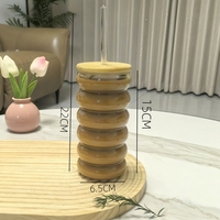 Gobelet en verre en gros, nouveau gobelet à thé au lait et jus résistant aux hautes températures, couvercle en bambou, gobelet spirale moelleux
