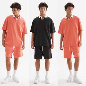 <span class=keywords><strong>Completo</strong></span> Estivo da <span class=keywords><strong>Uomo</strong></span> 270G: Polo e Pantaloncini in Fibra di Bambù 100% - Stile Normcore/Minimalista, Alta Qualità, Vestibilità Ampia - Product Image 5