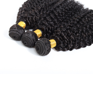 Mechones de cabello humano ondulado indio crudo, pelo rizado, cutícula virgen, pelo alineado, color natural, niña de <span class=keywords><strong>manzana</strong></span> - Product Image 5