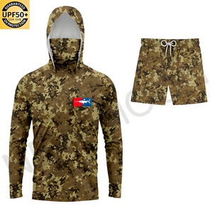 เสื้อฮู้ดดี้ตกปลาแบบแห้งเร็ว แขนยาว ป้องกันรังสียูวี UPF 50+ ลายพราง สำหรับผู้ชาย พร้อมโลโก้แบบกำหนดเองได้ - Product Image 6