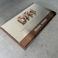 Enseigne commerciale personnalisée rétroéclairée par LED, en acier inoxydable et acrylique, couleur or, étanche IP54, télécommande, lettres 3D pour extérieur