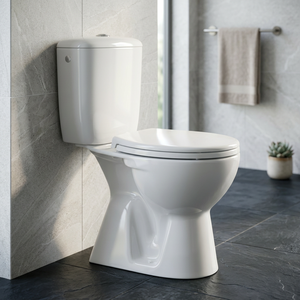 Vistaar European Standard Modern Square Ceramic Two Piece Toilet P <b>Trap</b> Bathroom Water Closet Set - Product Image 5