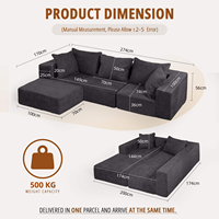 Maßgefertigte Wohnzimmermöbel Luxus Komprimiertes Vakuumverpacktes Modulares Sofa Wohnzimmer-Sofagarnitur