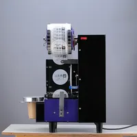Machine à sceller les gobelets entièrement automatique HENGZHI, pour gobelets en plastique et en papier de 90/95 mm, 500-700 gobelets/h, certifiée CE, pour boissons et cartons.