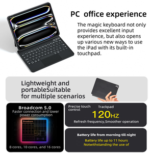 Keysco Custom Tablet caso teclado mágico sem fio para iPad Pro 11 polegadas Air 6 5 4 10.9 para iPad Air 11 polegadas M2 e M3 - Product Image 4