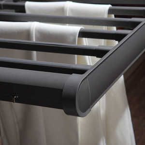 Porte-pantalons multifonctionnel en fer à tirer <span class=keywords><strong>pour</strong></span> <span class=keywords><strong>dressing</strong></span>, panier de rangement rétractable avec fonction d'amortissement et supports à clips - Product Image 1