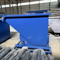 Bac à déchets en acier avec basculement, bac à déchets auto-vidant en acier robuste, revêtement galvanisé, bac à déchets basculant