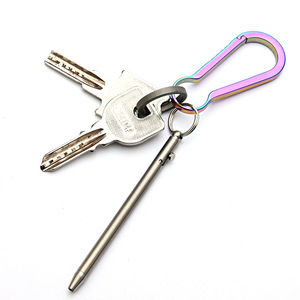 ミニチタンペン 小型で持ち運びやすい ライフルアクション エレガントなサインペン ポケット純チタンキーホルダー ボールペン - Product Image 5