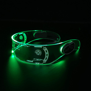 แว่นตาเทค รูปทรงโล่ ไฟ LED หลากสี สำหรับงานดนตรี คอนเสิร์ต อุปกรณ์เชียร์ - Product Image 3