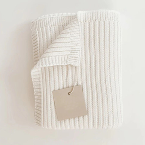 Faye Small MOQ Baby Knit Organic Cotton 200TC 80x100cm Winter Summer Plant Pattern 100% Newborn Swaddle <strong>Sleeping</strong> <strong>Blanket</strong> - Product Image 2