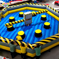 Prix bas, AirFunPro, jeu gonflable écologique en bâche PVC, parcours d'obstacles Meltdown, Wipe Out