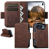 Étui de téléphone SUTENI pour iPhone Duo avec recharge sans fil, porte-cartes, boucle magnétique, support, rabat, portefeuille, cuir synthétique de luxe