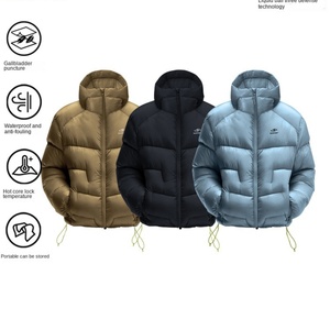 90% Windproof Lightweight Hooded Three-Proof Velvet Gallbladderless Puncture Technology Nylon <b>Duck</b> Trench <b>Coat</b> - Product Image 6