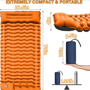 Colchoneta Inflable Ultraligera OEM, Impermeable y Resistente a la Humedad, con Bomba de Pie Integrada, Ergonómica, Portátil y Compacta - Product Image 4