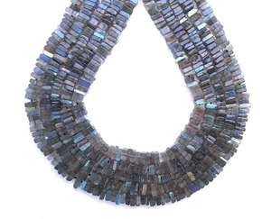 Perles de pierres précieuses de Labradorite de feu bleu naturel élevé forme carrée lisse Heishi pour la fabrication de bijoux de collier fait main en gros - Product Image 4