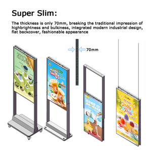 شاشة عرض LCD نافذة متجر معلقة 43 بوصة عالية السطوع شاشة إعلانات مزدوجة الجانب - Product Image 3