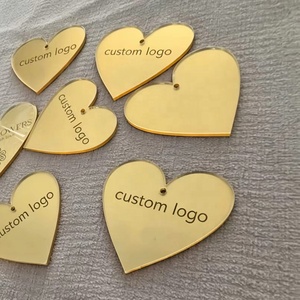 Etiquetas Personalizadas para Recuerdos de Boda, en Forma de Corazón, de Acrílico Dorado, Etiquetas con Nombre para Regalos, Recuerdo de <span class=keywords><strong>Bautizo</strong></span>, Placa con Nombre para Despedida de Soltera - Product Image 4