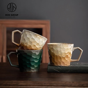 Taza Moderna de Cerámica con Diseño de Martillado para Chocolate Caliente, Té con Leche, Capuchino y Café, con Asa, para Uso en Casa, Oficina o Cafetería - Product Image 3