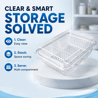 Boîte à emporter personnalisée haut de gamme en plastique PET transparent avec couvercle à charnière pour brownies, emballage alimentaire pour pâtisserie, conteneur pour dessert