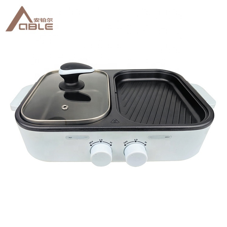 Capaz de hogar Personal Multi-función Mini parrilla eléctrica Multi-función integrada sartén