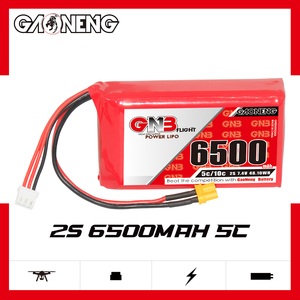 GAONENG GNB Baterai LiPo Remote Control 6500MAh 2S1P 7.4V 5C Konektor JR untuk Penerima Pemancar Remote Control TBS Tango 2 - Product Image 1