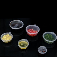 Récipient à sauce jetable en plastique PP transparent pour injection de 4oz, mini récipient à vinaigrette, bol à tremper avec couvercle à charnière