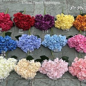 Fiori Artificiali di Ortensia Rossa per Matrimoni, Stile Francese, Decorazione Casa, Vendita all'Ingrosso - Product Image 3