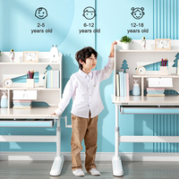 Ensemble de bureau et chaise ergonomiques modernes en métal pour enfants, avec réglage manuel par manivelle, idéal pour chambre et école