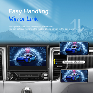 Podofo <span class=keywords><strong>Android</strong></span> Car Stereo 1 Din 7 ''không dây Carplay <span class=keywords><strong>Android</strong></span> Auto 2 + 64 gam Hướng dẫn sử dụng có thể thu vào GPS Wifi FM RDS EQ TYPE-C - Product Image 4