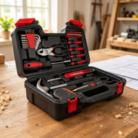 Ensemble d'outils manuels de bricolage pour la maison, 39 pièces, avec tournevis et pinces en acier au carbone, étui rigide pour l'entretien domestique