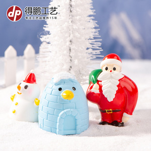 Figuras de Resina Navideñas Dp, Santa Claus y Muñeco de Nieve, Decoración Interior, Miniatura para Exhibición Festiva - Product Image 1