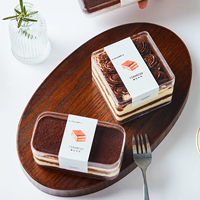 Boîte à Dessert Tiramisu Transparente en Gros, Contenant Carré en Plastique PS Transparent pour Gâteaux, Emballage pour Pâtisseries avec Couvercle