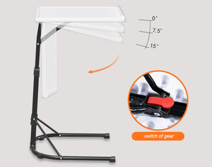 Portable Adjustable Desk on Floor-to-floor Bed Folding Lifting Learning Bedside <strong>Table</strong> - Product Image 3