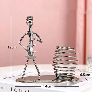 Iron Man <b>Pen</b> <b>Holder</b> Creative Simple Piano Violin Sax <b>Desktop</b> Light Luxury Decorative Art Ornament Gift - Product Image 6