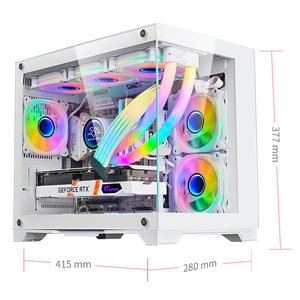 Muñeco de nieve Venta caliente Micro ATX <span class=keywords><strong>Mini</strong></span> <span class=keywords><strong>ITX</strong></span> PC Case Gaming Desktop White Computer Case Vidrio templado <span class=keywords><strong>Mini</strong></span> PC Case - Product Image 3