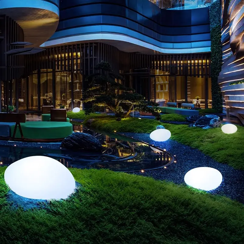 屋外防水芝生ライトクリエイティブヴィラガーデン装飾ライト中庭景観照明小石のLEDシミュレーション