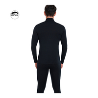 Fgecko — vêtements chauds pour hommes, haut en laine mérinos, manches longues demi-fermeture quantité minimale de commande, sous-vêtements longs gris heit, costume masculin, 100%