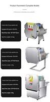 Coupe-légumes électrique multifonctionnel commercial 220V pour pommes de terre, fruits, ciboulette, oignon vert et autres aliments de cantine