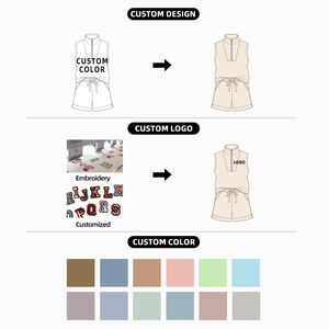 Ensemble de vêtements d'été pour filles, t-shirt et short, fermeture éclair, fabrication en usine propre, vêtements pour filles de haute qualité, personnalisables - Product Image 5